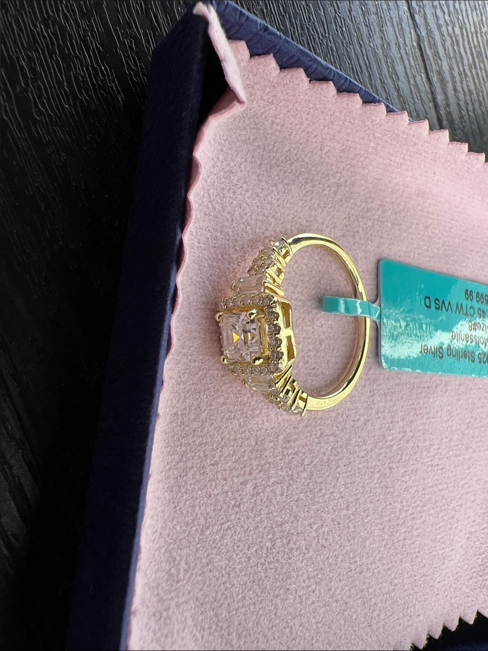 Authentic Moissanite Sterling Silver Ring